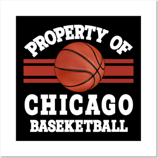 Proud Name Chicago Graphic Property Vintage Basketball Posters and Art